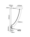 HANOK * TAPA LATERAL NEGRA CON CABLE ALIMENTACION Y FLORON